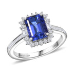 Rhapsody 950 Platinum AAAA Tanzanite White Diamond VS Main Stone With Side Stone Ring, Platinum Wt.5.96 Gms  3.131  Ct._8084221