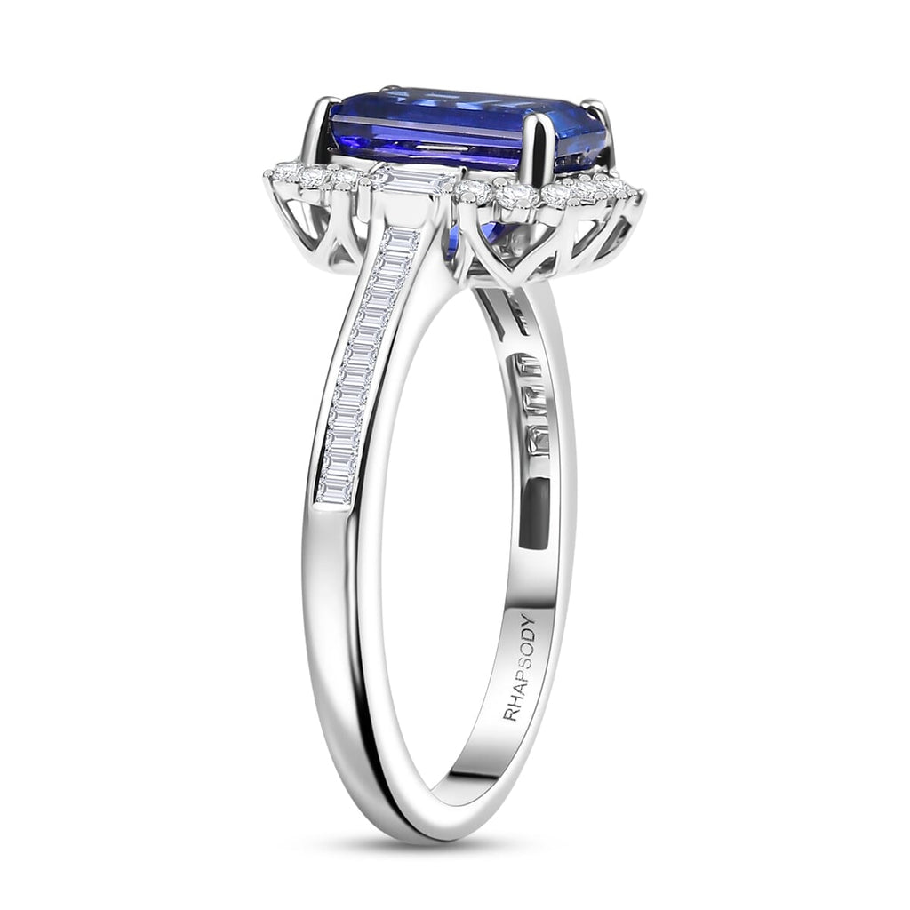 Rhapsody 950 Platinum AAAA Tanzanite White Diamond VS Main Stone With Side Stone Ring, Platinum Wt.5.96 Gms  3.131  Ct._8084221_3