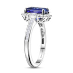 Rhapsody 950 Platinum AAAA Tanzanite White Diamond VS Main Stone With Side Stone Ring, Platinum Wt.5.96 Gms  3.131  Ct._8084221_3