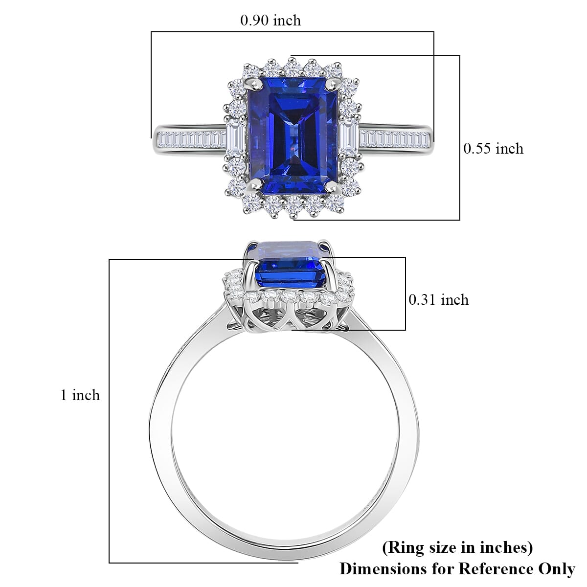 Certified &amp; Appraised RHAPSODY 950 Platinum AAAA Tanzanite, White Diamond VS Halo Ring, 3.13  Ct. 8084221 5