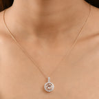 10K Rose Gold AAA Morganite, White Diamond I2 Main Stone With Side Stone Pendant, Gold Wt.2 Gms  3.850  Ct._8084322_2