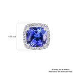 Rhapsody - 950 Platinum AGI Certified AAAA Tanzanite & White Diamond (VS/E-F) Halo Earring with Screw Back 2.80 Ct, Platinum Wt. 3.63 Gms._8084479_5
