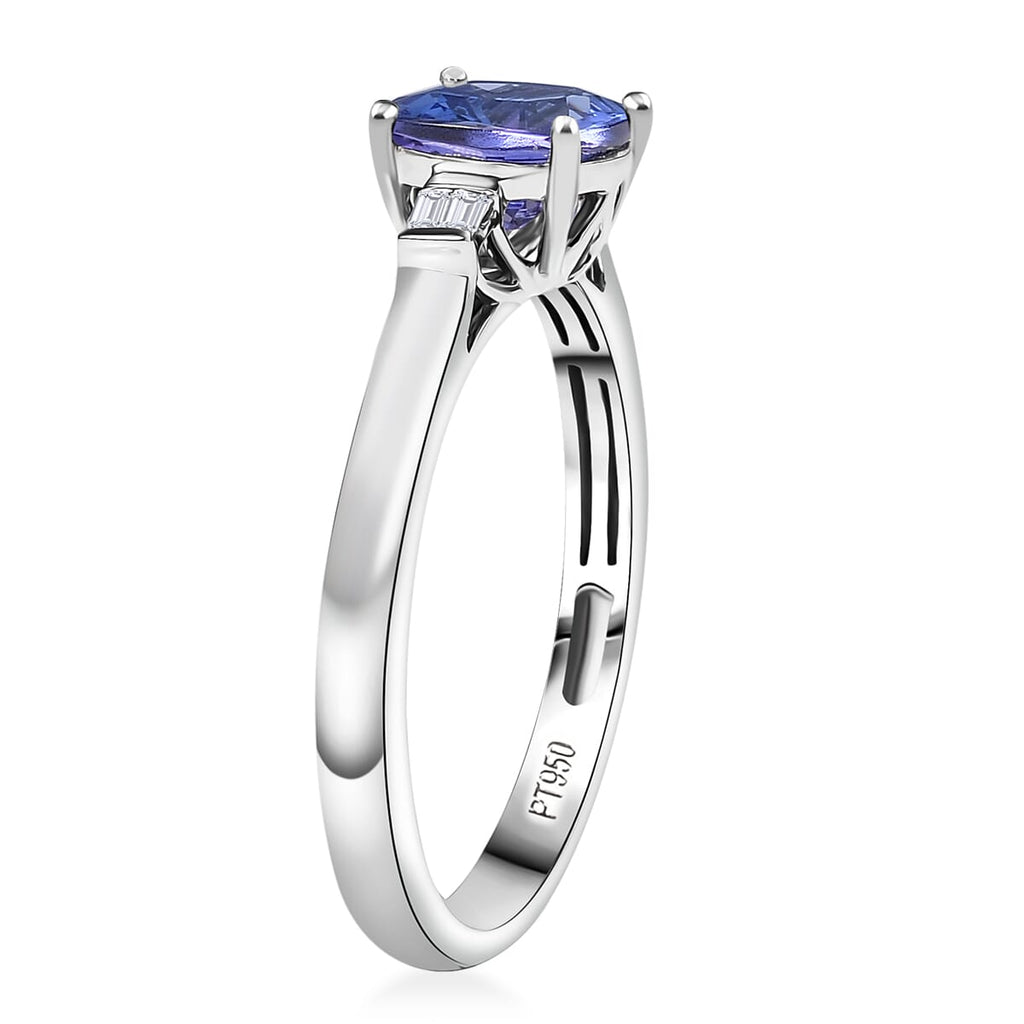 Rhapsody 950 Platinum AGI Certified AAAA Tanzanite & White Diamond (VS/EF) Solitaire Ring 1.55 Ct, Platinum Wt. 4.40 Gms._8084511_3