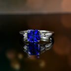 RHAPSODY 950 Platinum AGI Certified AAAA Tanzanite & (VS-E/F) White Diamond Solitaire Ring 2.79 Ct._8084532_1