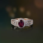 Radiant Ember Garnet & White Zircon Ring in 18K Vermeil Rose Gold Plated Sterling Silver 1.62 Ct._8084793_1