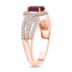 Radiant Ember Garnet & White Zircon Ring in 18K Vermeil Rose Gold Plated Sterling Silver 1.62 Ct._8084793_3