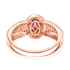 Radiant Ember Garnet & White Zircon Ring in 18K Vermeil Rose Gold Plated Sterling Silver 1.62 Ct._8084793_4