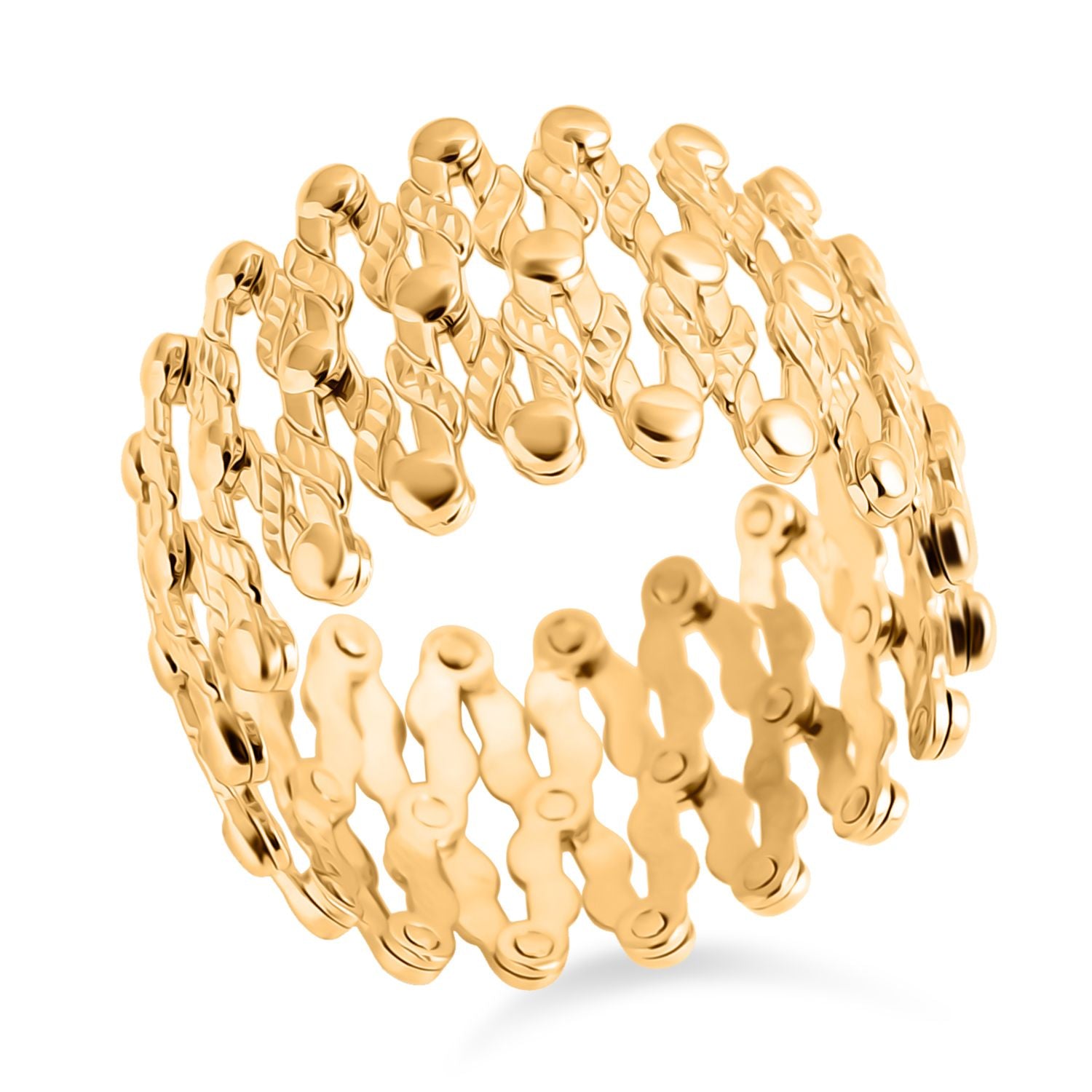 The Royal Concertina Ring - 9K Yellow Expanding Ring to Bangle Gold Wt. 8.01 Gms (Free Size) 8084865 0