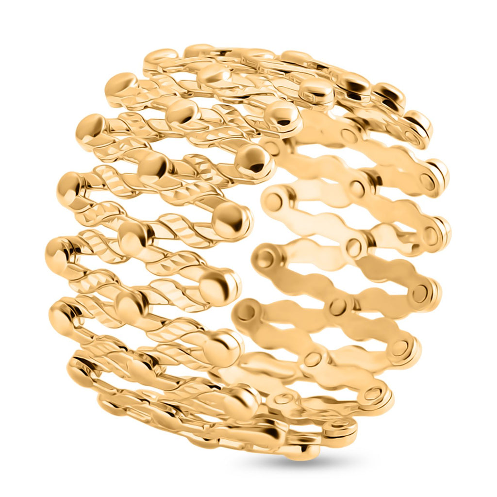CONCERTINA RING - 9K Yellow Gold Expanding Ring to Bangle, Gold Wt. 8.01 Gms._8084865_2
