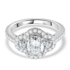 Premium D Colour VVS1 Moissanite GRA Certified Ring in Rhodium Overlay Sterling Silver 2.30 Ct._8084901