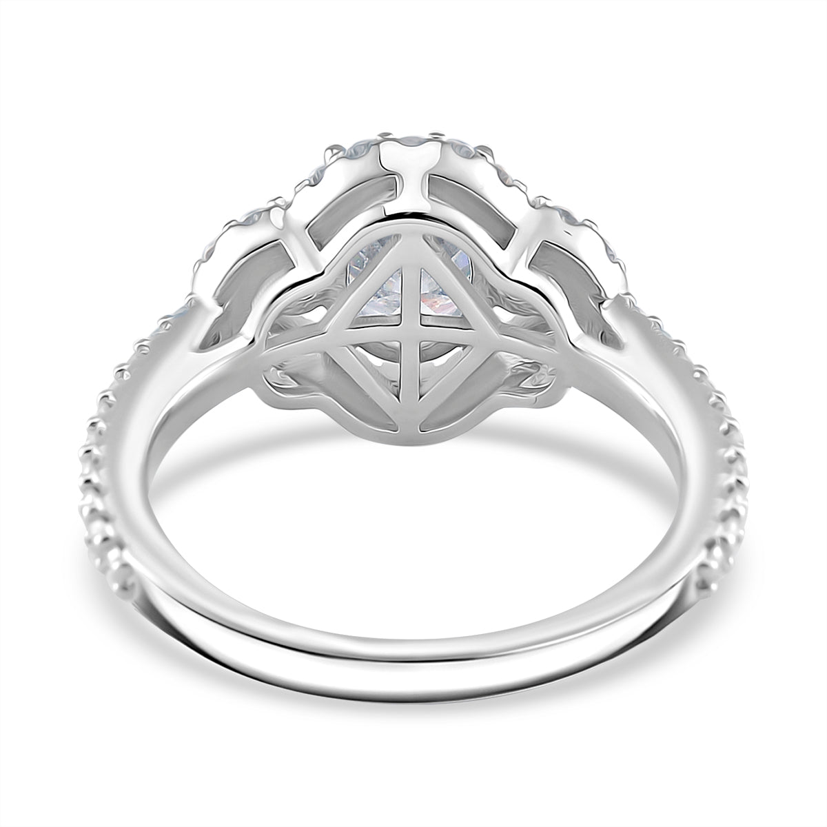 RADIANTA GRA Certified Moissanite D-VVS1 Ring in Rhodium Overlay Sterling Silver 2.32 Ct. V32530450 4