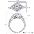 Premium D Colour VVS1 Moissanite GRA Certified Ring in Rhodium Overlay Sterling Silver 2.30 Ct._8084901_4