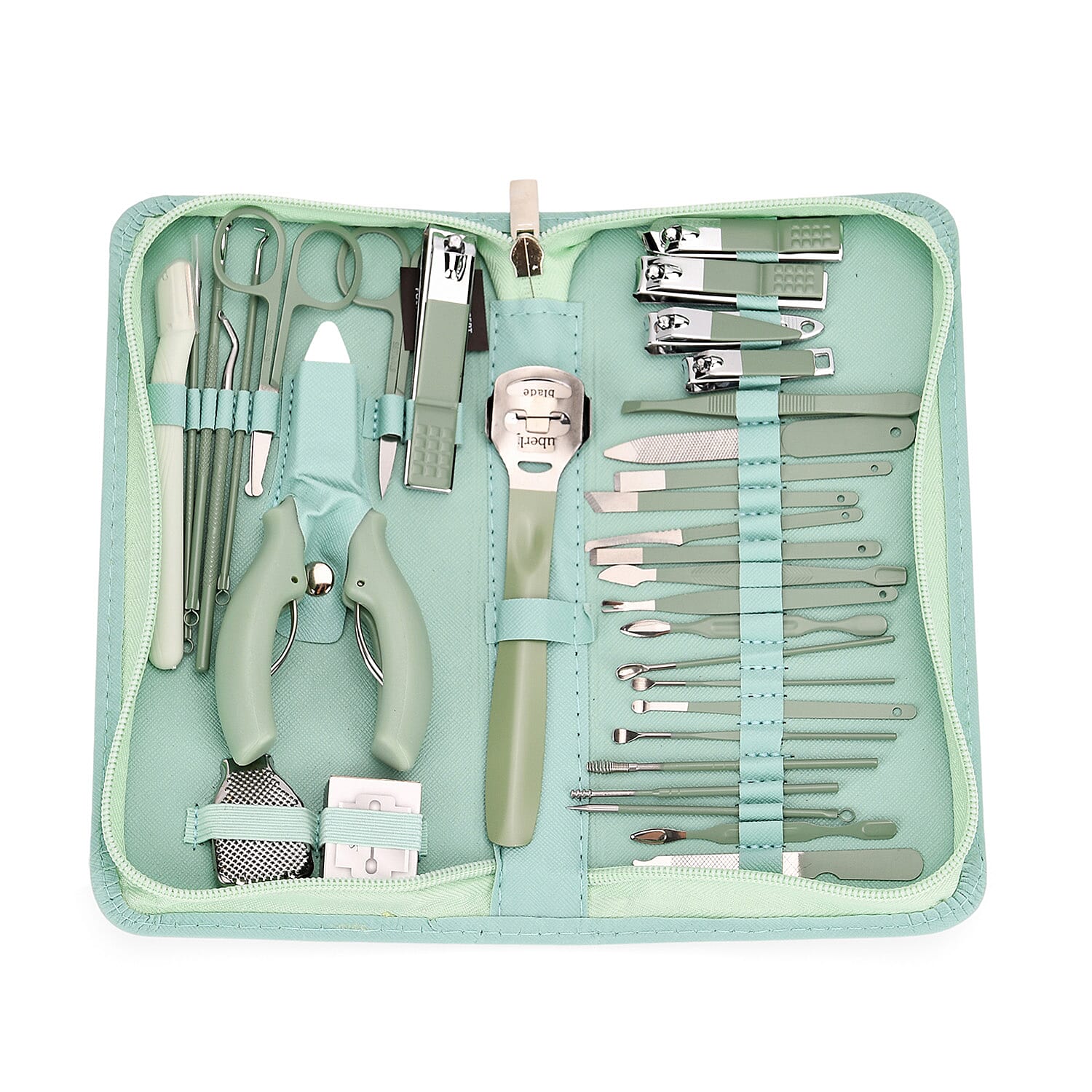 35-in-1 Manicure Set - Multi- Functional Toolkit- Includes, Clippers, Beauty Scissors, Cuticle Knife, Nail File and more - Green 8084985 0