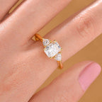 Premium D Colour VVS1 Moissanite GRA Certified Trilogy Ring in 18K Vermeil Yellow Gold Plated Sterling Silver 2.50 Ct._8084989_1
