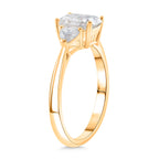 Premium D Colour VVS1 Moissanite GRA Certified Trilogy Ring in 18K Vermeil Yellow Gold Plated Sterling Silver 2.50 Ct._8084989_2