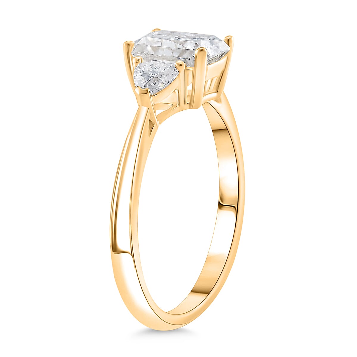 RADIANTA GRA Certified Moissanite D-VVS1 Solitaire Ring in 18K Vermeil Yellow Gold Plated Sterling Silver 2.50 Ct. V32521717 3