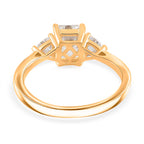 Premium D Colour VVS1 Moissanite GRA Certified Trilogy Ring in 18K Vermeil Yellow Gold Plated Sterling Silver 2.50 Ct._8084989_3