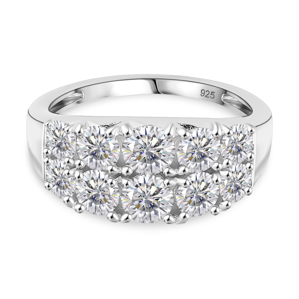 RADIANTA Moissanite - GRA Certified (VVS1/D) Moissanite Ring in Rhodium Overlay Sterling Silver 2.36 Ct._8085090