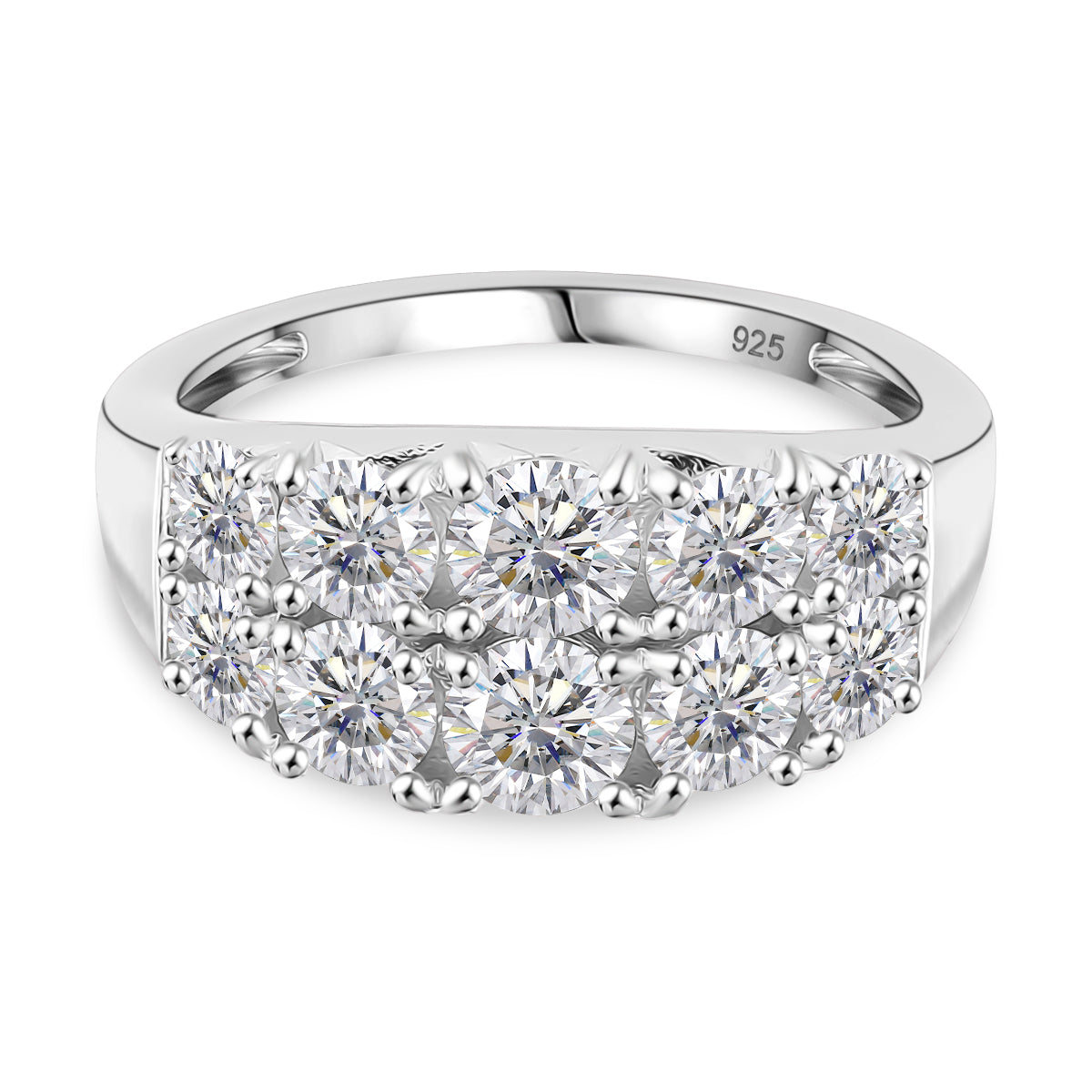 RADIANTA GRA Certified Moissanite D-VVS1 Ring in Rhodium Overlay Sterling Silver 2.36 Ct. V32535741 0
