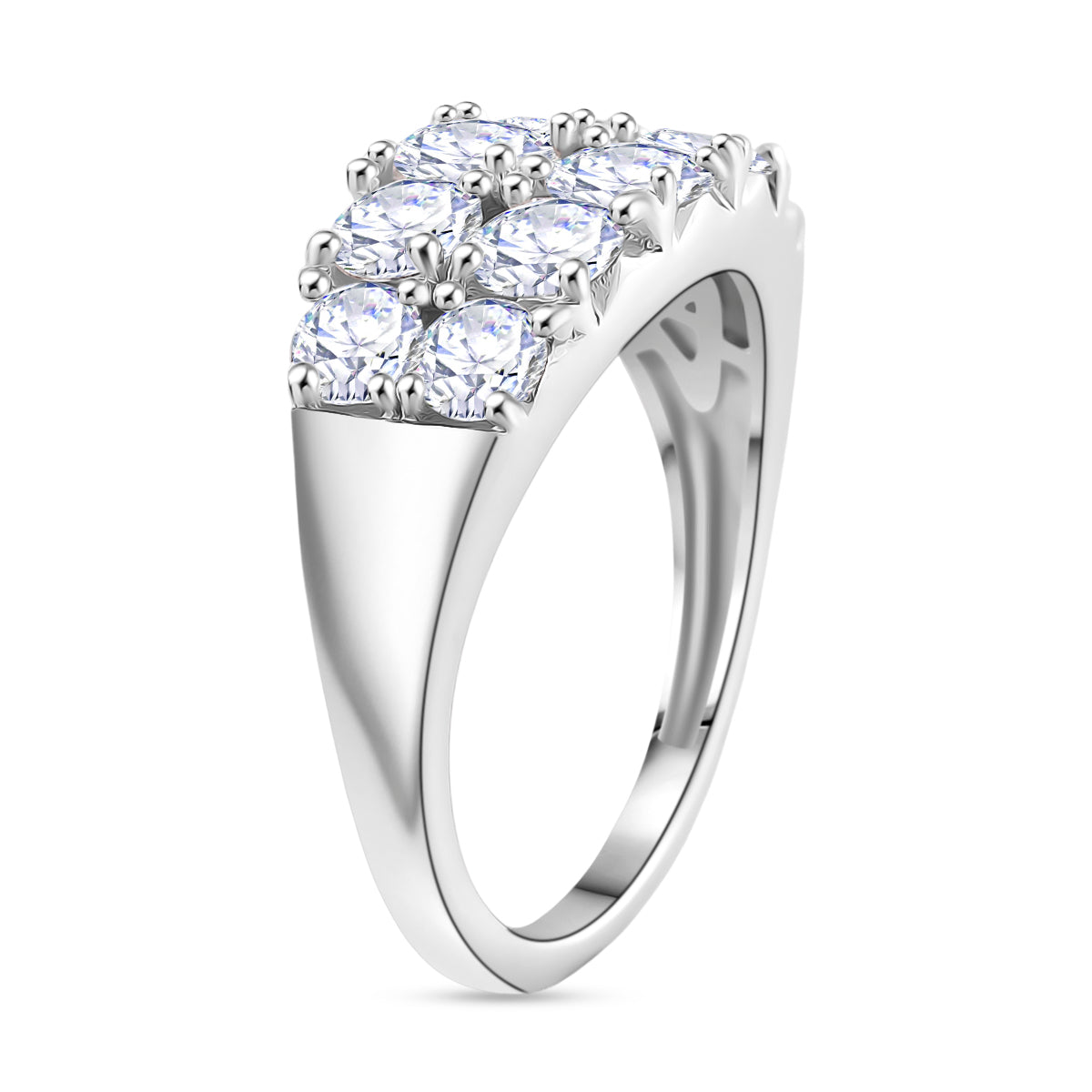 RADIANTA GRA Certified Moissanite D-VVS1 Ring in Rhodium Overlay Sterling Silver 2.36 Ct. V32535741 2