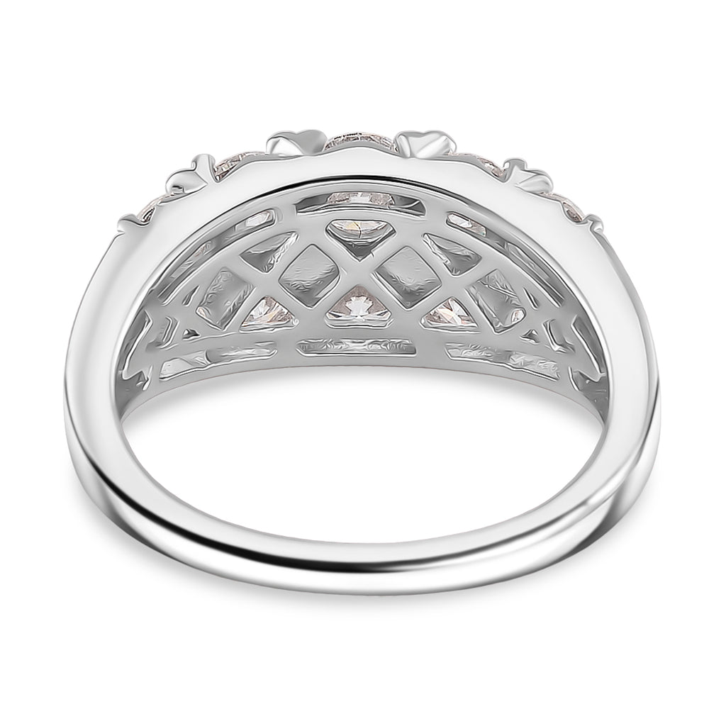 RADIANTA Moissanite - GRA Certified (VVS1/D) Moissanite Ring in Rhodium Overlay Sterling Silver 2.36 Ct._8085090_3