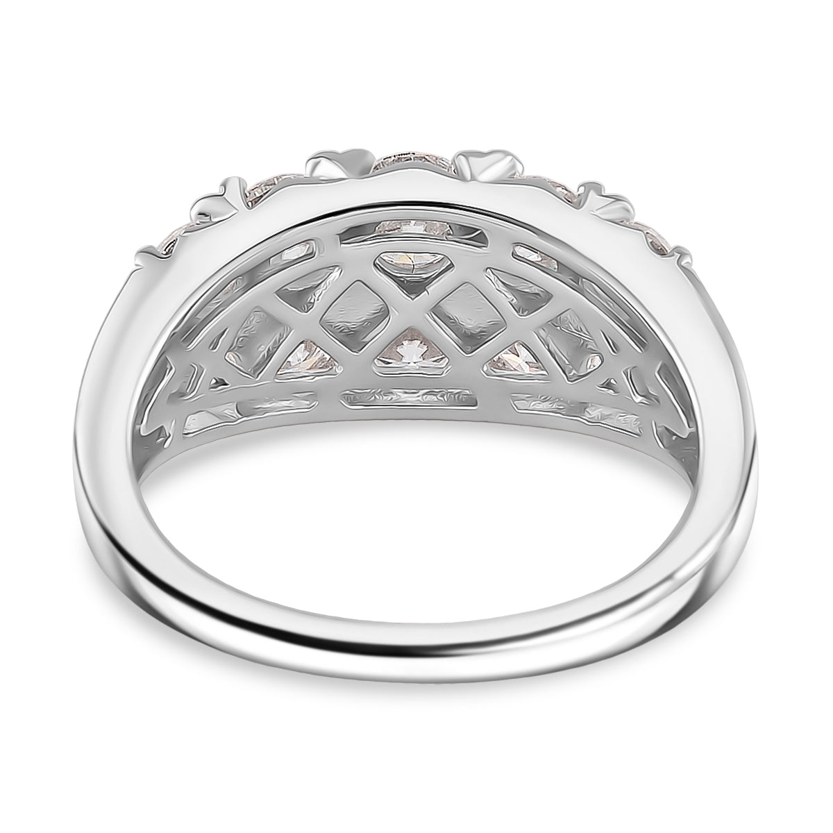 RADIANTA GRA Certified Moissanite D-VVS1 Ring in Rhodium Overlay Sterling Silver 2.36 Ct. V32535741 3