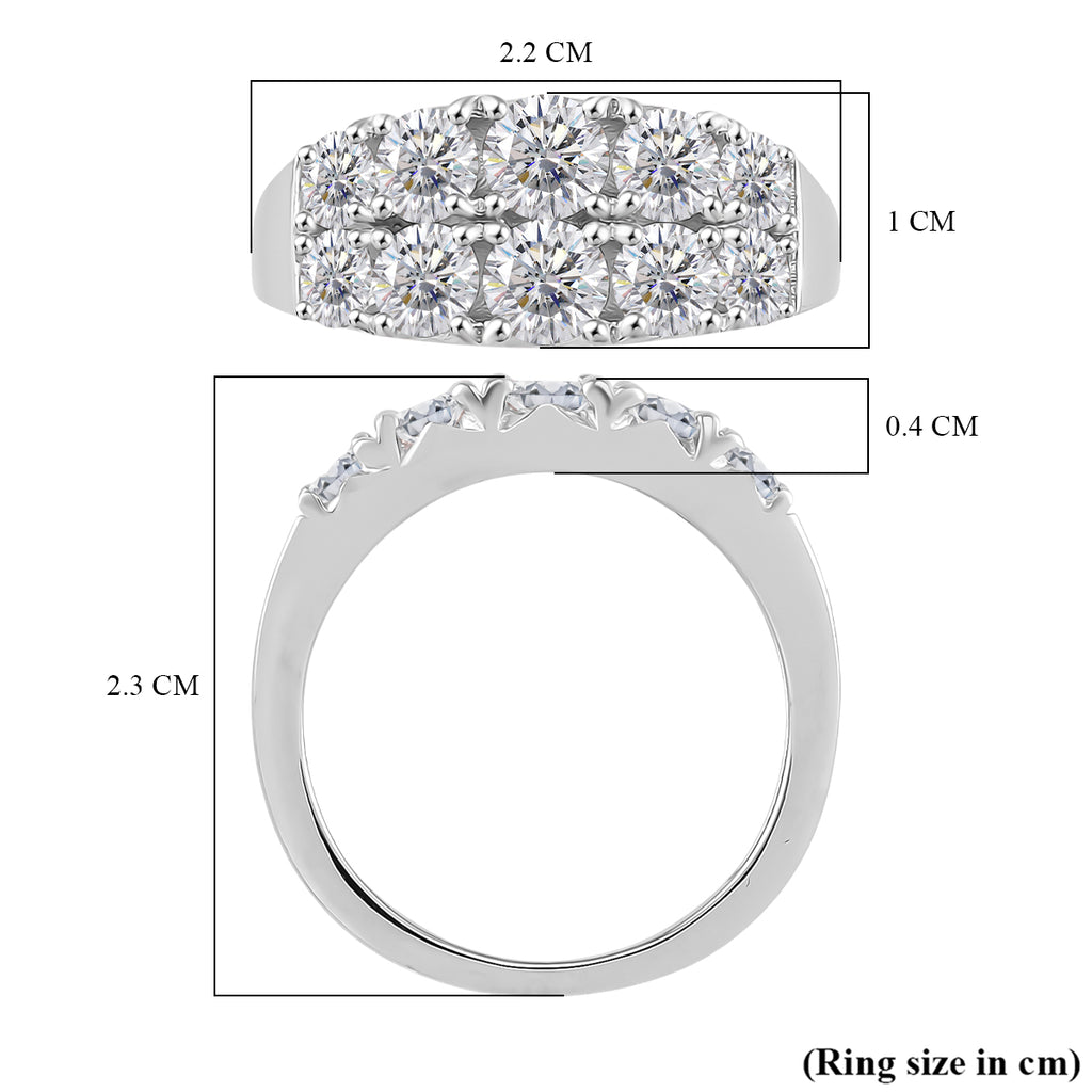 RADIANTA Moissanite - GRA Certified (VVS1/D) Moissanite Ring in Rhodium Overlay Sterling Silver 2.36 Ct._8085090_4