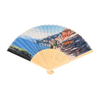 Set of 2: Artistic Seaside Bamboo Folding Hand Fans Or Wall Art (21cm)_8085413_2