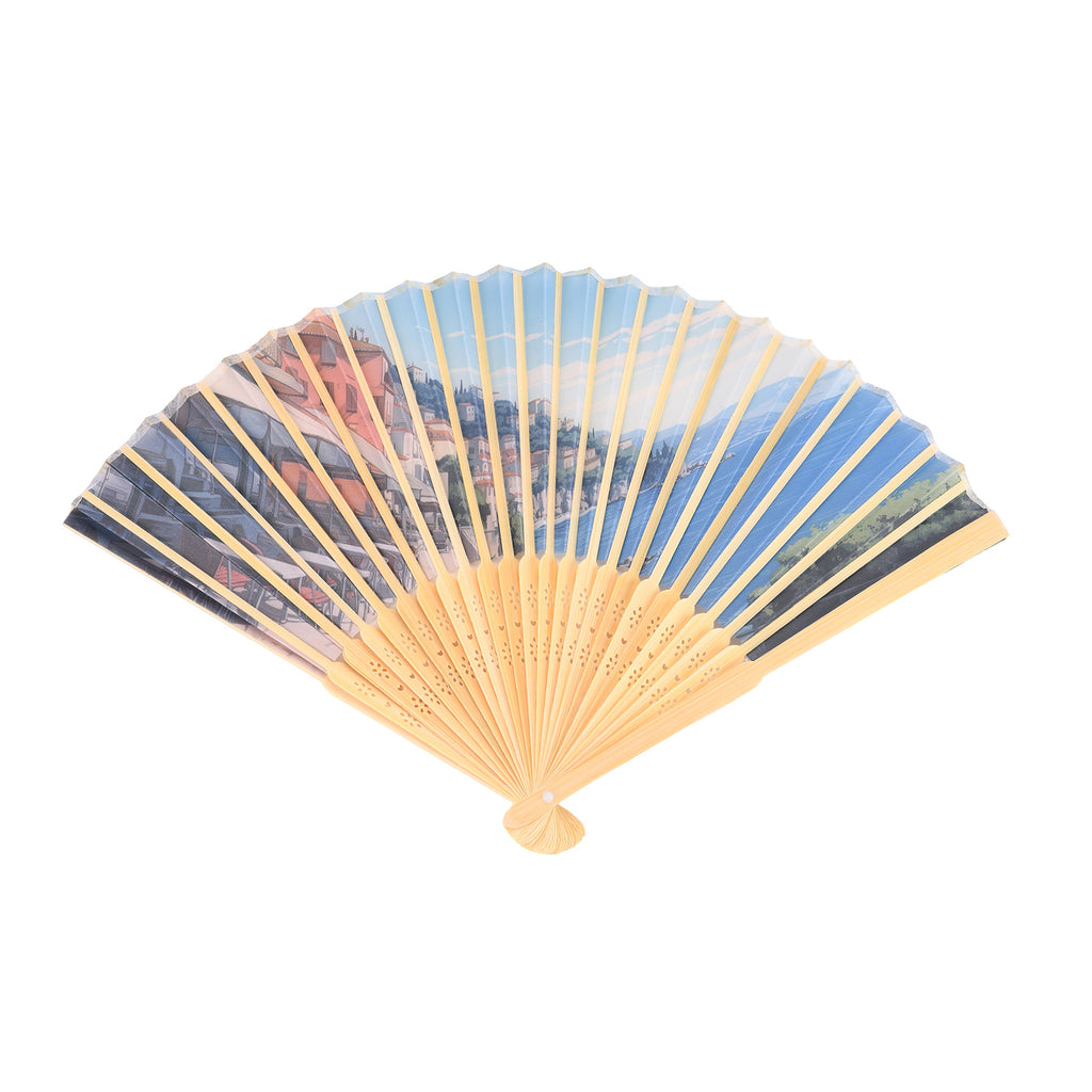 Set of 2: Artistic Seaside Bamboo Folding Hand Fans Or Wall Art (21cm)_8085413_3