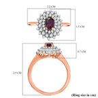 Radiant Ember Garnet & White Zircon Ring in 18K Vermeil Rose Gold Plated Sterling Silver 1.21 Ct._8085446_5