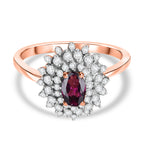 Radiant Ember Garnet & White Zircon Ring in 18K Vermeil Rose Gold Plated Sterling Silver 1.21 Ct._8085447