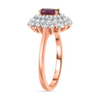 Radiant Ember Garnet & White Zircon Ring in 18K Vermeil Rose Gold Plated Sterling Silver 1.21 Ct._8085449_3