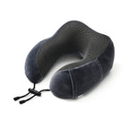 Memory Foam Travel Neck Pillow & Eye Mask Set (Size 30x28cm) - Grey_8085526_2