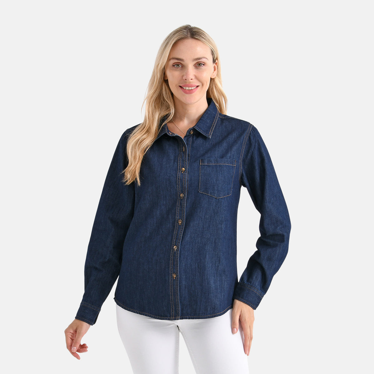 La Marey Classic Denim Shirt (Size M, 12-14) - Dark Blue V32515659 0