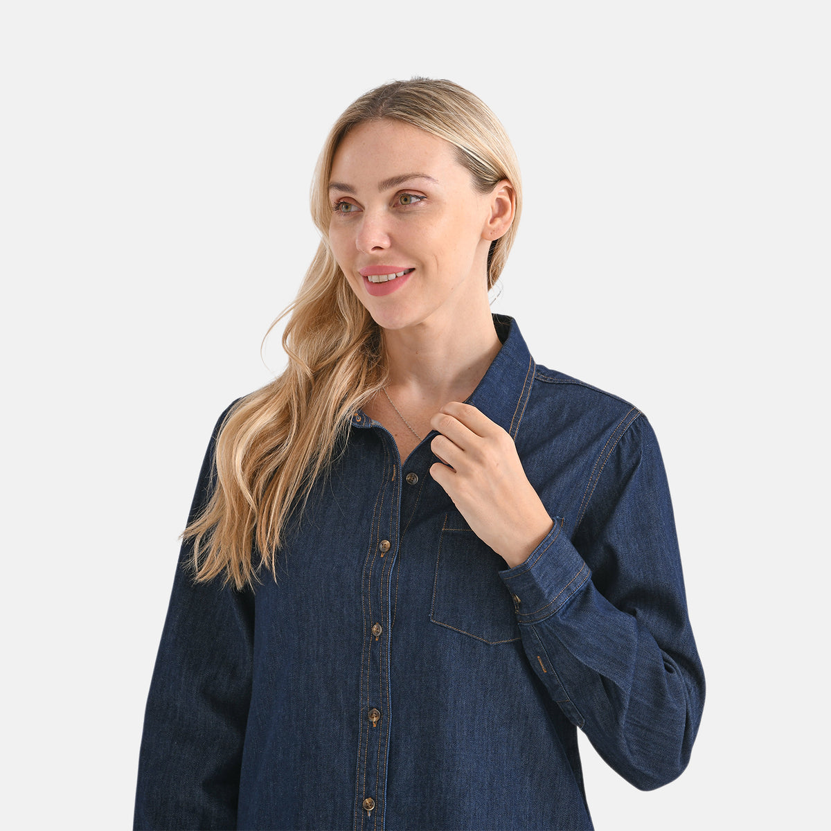 La Marey Classic Denim Shirt (Size M, 12-14) - Dark Blue V32515659 6