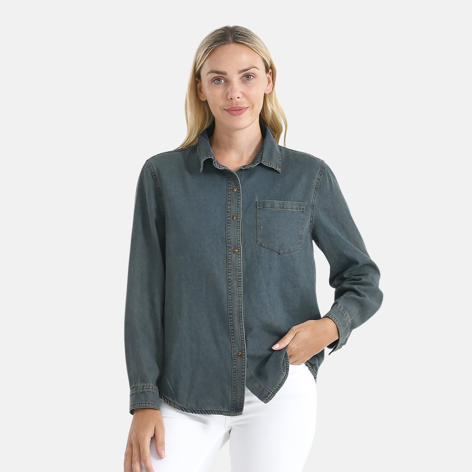 La Marey Denim Shirt (Size - S, 8-10) - Vintage Denim V32514534 0