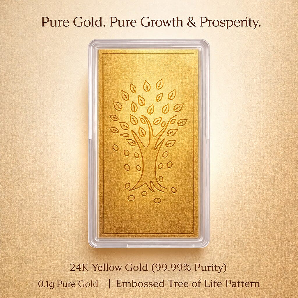 24K Yellow Gold (99.99% Purity) Embossed Tree of Life Pattern 8086137 5