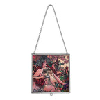 Alphonse Maria Mucha Glass Suncatcher - Square Pendant with Chain & Silver Frame - Multicolour_8087141_3