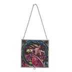 Alphonse Maria Mucha Glass Suncatcher - Square Pendant with Chain & Silver Frame - Multicolour_8087143_1