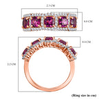 Radiant Ember Garnet & White Zircon Ring in 18K Vermeil Rose Gold Plated Sterling Silver 2.51 Ct._8087767_5