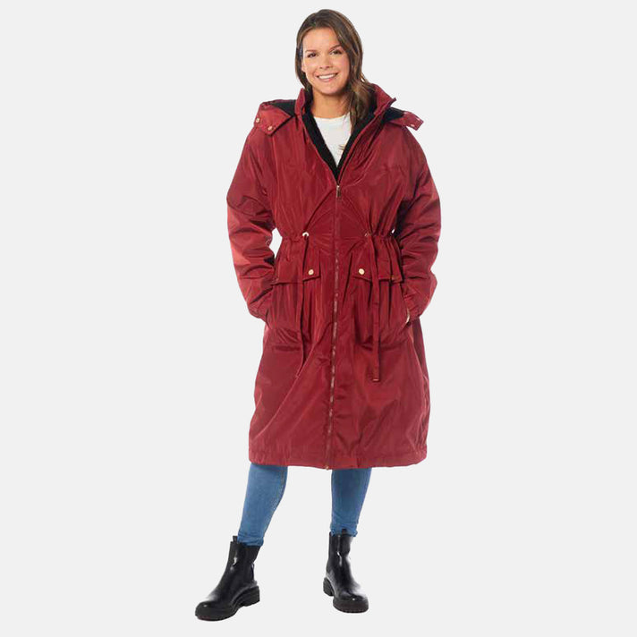 Charlotte West Water Resistant Sherpa Lined Hoodie Coat (Size 14) - Deep Red 8088687 1
