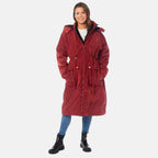 Charlotte West Water Resistant Sherpa Lined Hoodie Coat (Size 18) - Deep Red_8088689