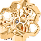 GP HoneyComb Collection - Madeira Citrine, Blue Sapphire, White Zircon 7 Natural Champagne Zircon Ring in 18K Vermeil Yellow Gold Plated Sterling Silver 1.07 Ct._8089689_5