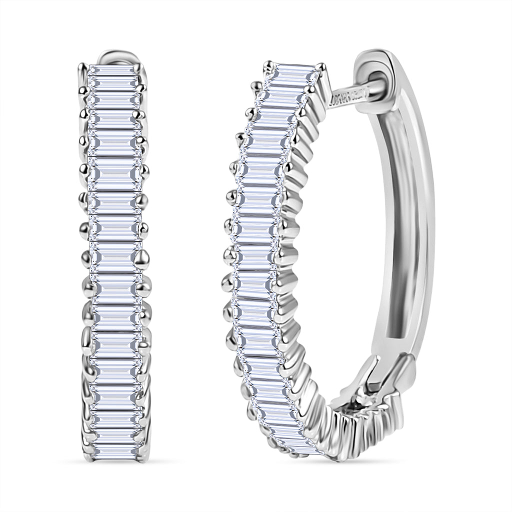 Rhapsody - 950 Platinum IGI Certified White Diamond (VS/E-F) Full Hoop Earring 0.50 Ct._8089768