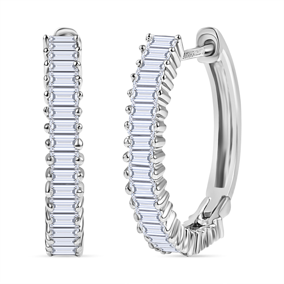 Mega Rhapsody 950 Platinum IGI Certified White Diamond (VS/EF) Full Hoop Earring 0.50 Ct. V32516248 0
