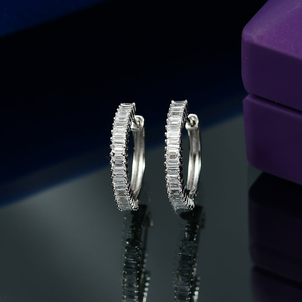 Rhapsody - 950 Platinum IGI Certified White Diamond (VS/E-F) Full Hoop Earring 0.50 Ct._8089768_1