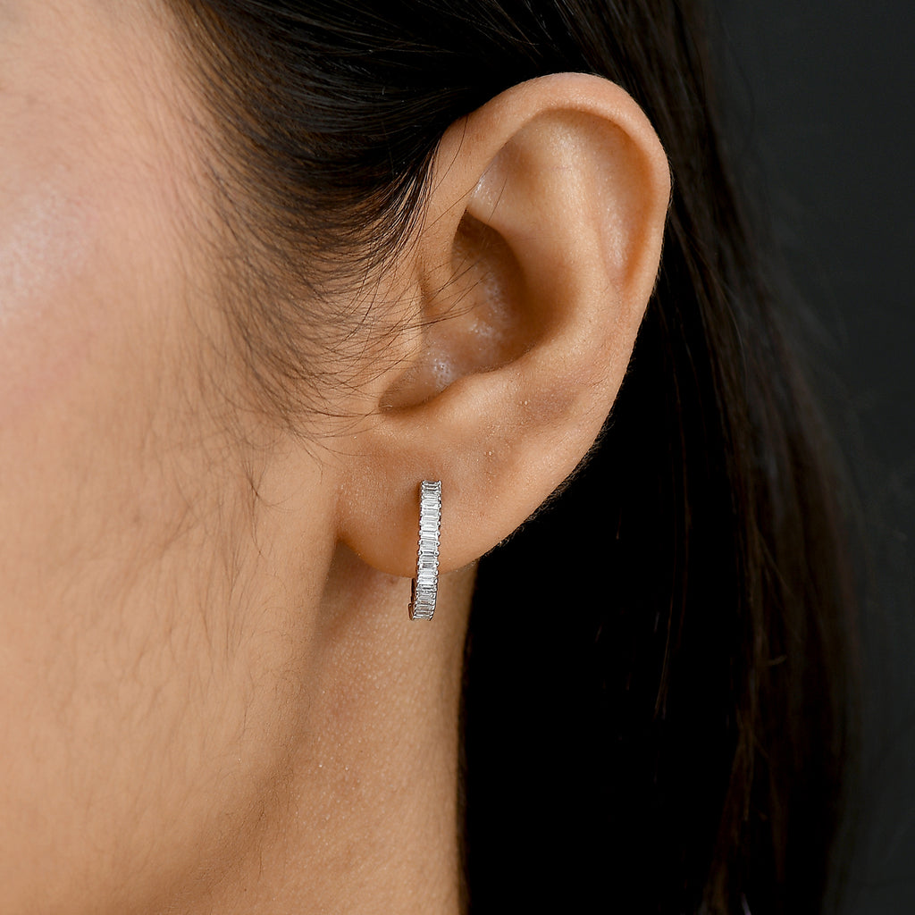 Rhapsody - 950 Platinum IGI Certified White Diamond (VS/E-F) Full Hoop Earring 0.50 Ct._8089768_2
