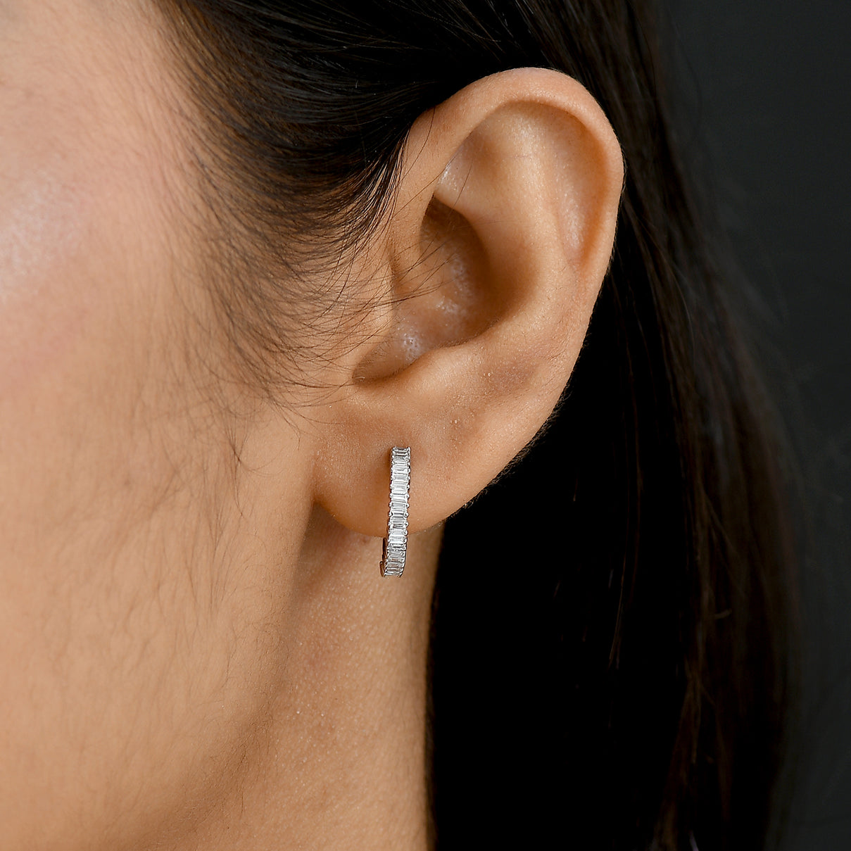 Mega Rhapsody 950 Platinum IGI Certified White Diamond (VS/EF) Full Hoop Earring 0.50 Ct. V32516248 3