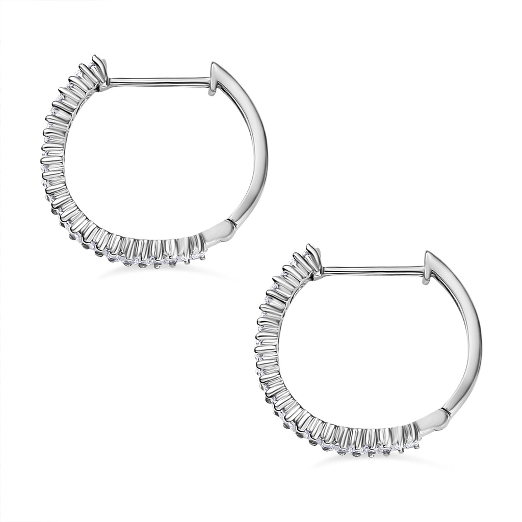 Rhapsody - 950 Platinum IGI Certified White Diamond (VS/E-F) Full Hoop Earring 0.50 Ct._8089768_3