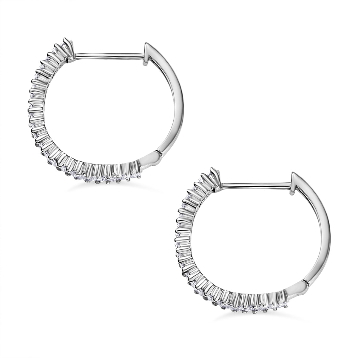 Mega Rhapsody 950 Platinum IGI Certified White Diamond (VS/EF) Full Hoop Earring 0.50 Ct. V32516248 4